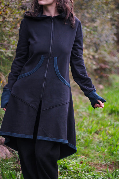 LAVENDER Coat | Black & Teal