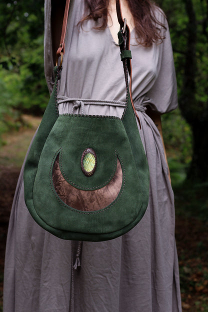 Big moon shoulder bag | Forest Green