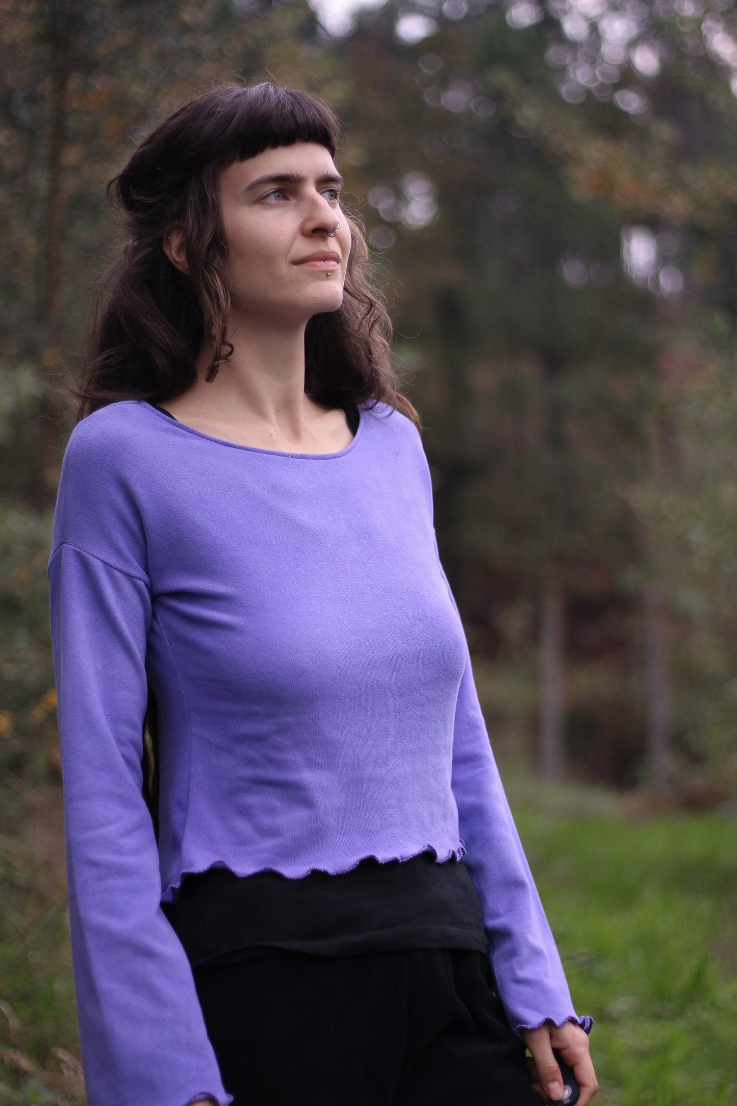 CALENDULA Long Sleeve Crop | Violet