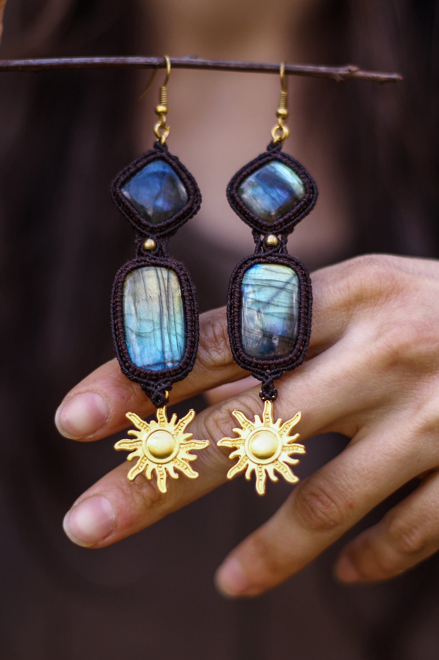 Sun earrings | Labradorite